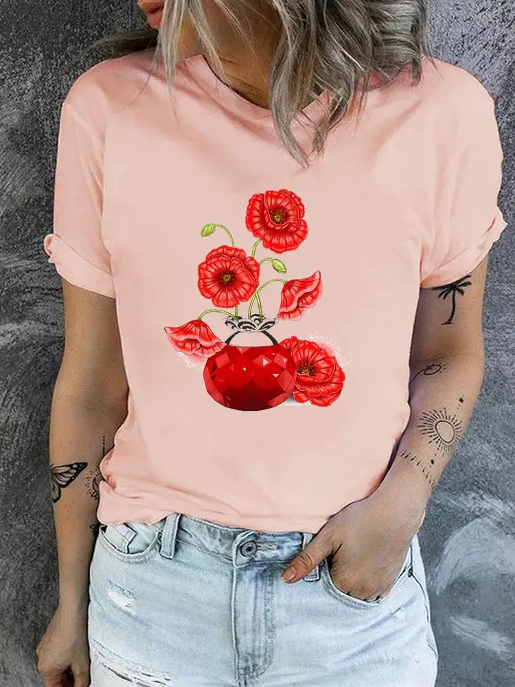 Fashion Clothing Women Female Short Sleeve T Clothes Ladies Flower Lovely Trend Cute Casual Graphic Tee Print T-shirts
Fashion Clothing Women Female Short Sleeve T Clothes Ladies Flower Lovely Trend Cute Casual Graphic Tee Print T-shirts