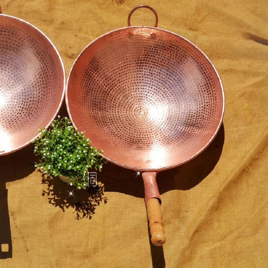 Pure Copper Frying Pan Handmade Double /Single Handle Thick Pot Wok 4 Mallzona S47250a249720401db4e1a27e0cb631cbc Pure Copper Frying Pan Handmade Double /Single Handle Thick Pot Wok Mallzona
