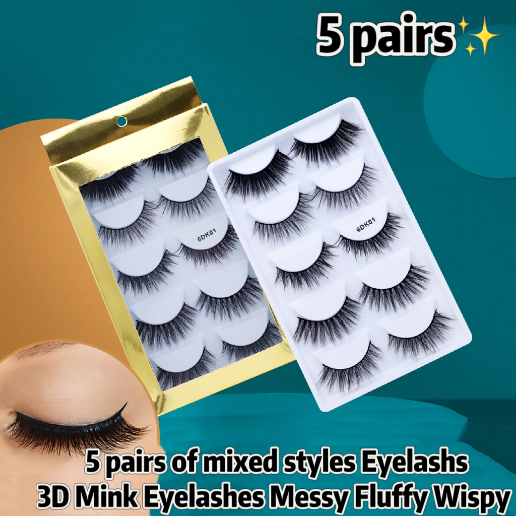 5 Pairs of Mixed Styles 3D Eyelashs Messy Fluffy Wispy Extensions Natural long Volume Wholesales Natural False Eyelashes Makeu
5 Pairs of Mixed Styles 3D Eyelashs Messy Fluffy Wispy Extensions Natural long Volume Wholesales Natural False Eyelashes Makeu
