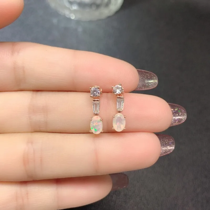 Classic Silver Opal Stud Earrings 4mm*6mm Natural Opal Earrings for Daily Wear Solid 925 Silver Opal Jewelry
Classic Silver Opal Stud Earrings 4mm*6mm Natural Opal Earrings for Daily Wear Solid 925 Silver Opal Jewelry
