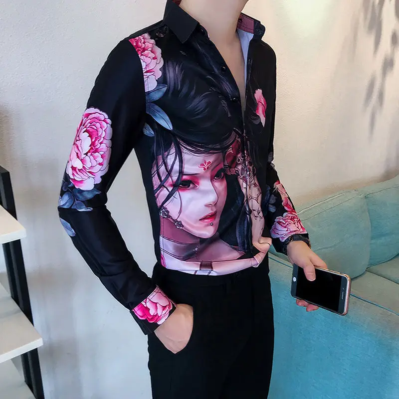 High Quality Men’s Spring&Autumn Fashion Beauty Prints Long Sleeve Casual Shirts Slim-fit Handsome All Match Street Shirt;
High Quality Men’s Spring&Autumn Fashion Beauty Prints Long Sleeve Casual Shirts Slim-fit Handsome All Match Street Shirt;