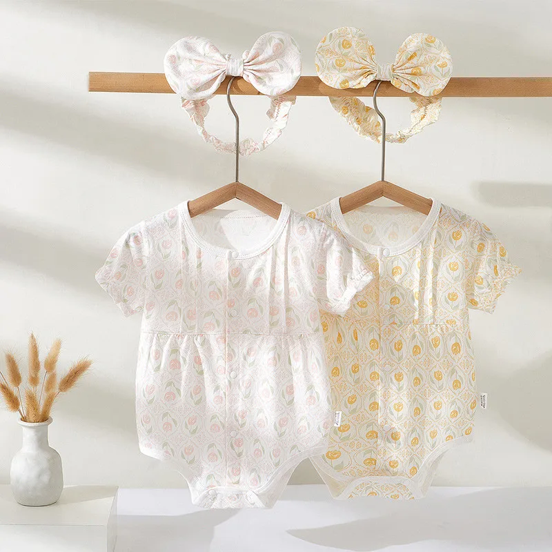 

Детские летние треугольные комбинезоны с коротким рукавом комбинезон для новорожденных Ползунки Одежда для младенцев