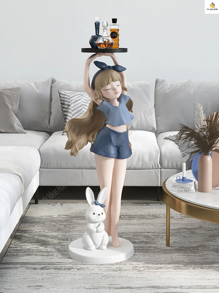 82cm Cartoon Girl Nordic Fashion Statue Tray Home Decoration Large Floor-standing Decoration Crafts Gift Opening Housewarming 
82cm Cartoon Girl Nordic Fashion Statue Tray Home Decoration Large Floor-standing Decoration Crafts Gift Opening Housewarming