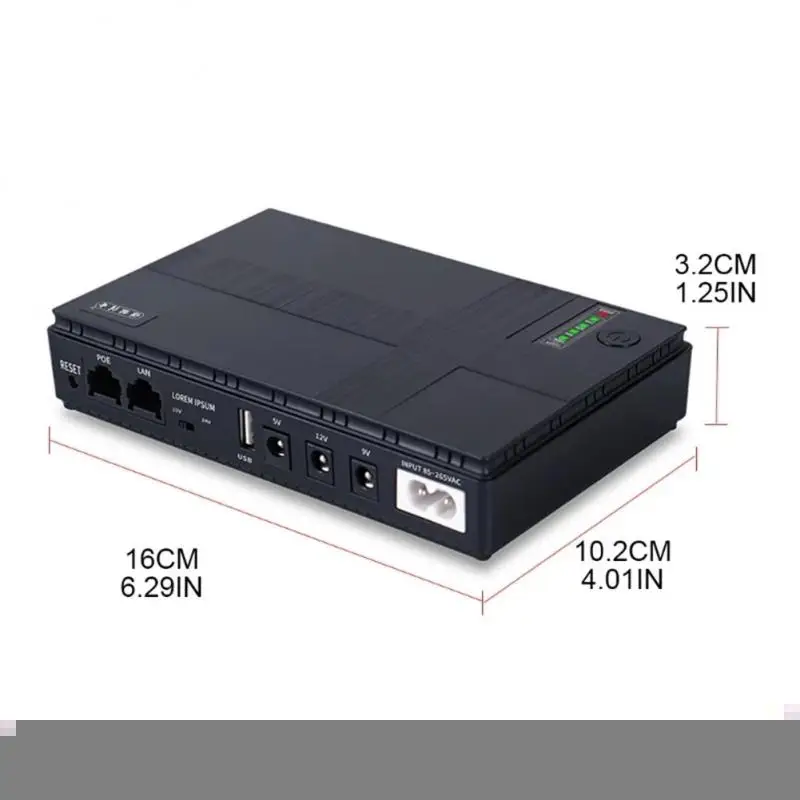 Mini Portable UPS 5V, 9V, 12V Uninterruptible Power Supply for WiFi, Router Large Capacity Backup Power Adapter Mini Ups
Mini Portable UPS 5V, 9V, 12V Uninterruptible Power Supply for WiFi, Router Large Capacity Backup Power Adapter Mini Ups