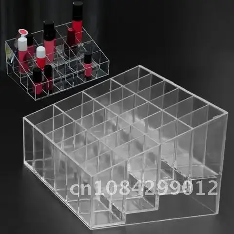 

Acrylic Transparent Makeup Organizer Storage Box with Multiple Grids for Nail Polish Lipstick and Cosmetic Jewelry Holder