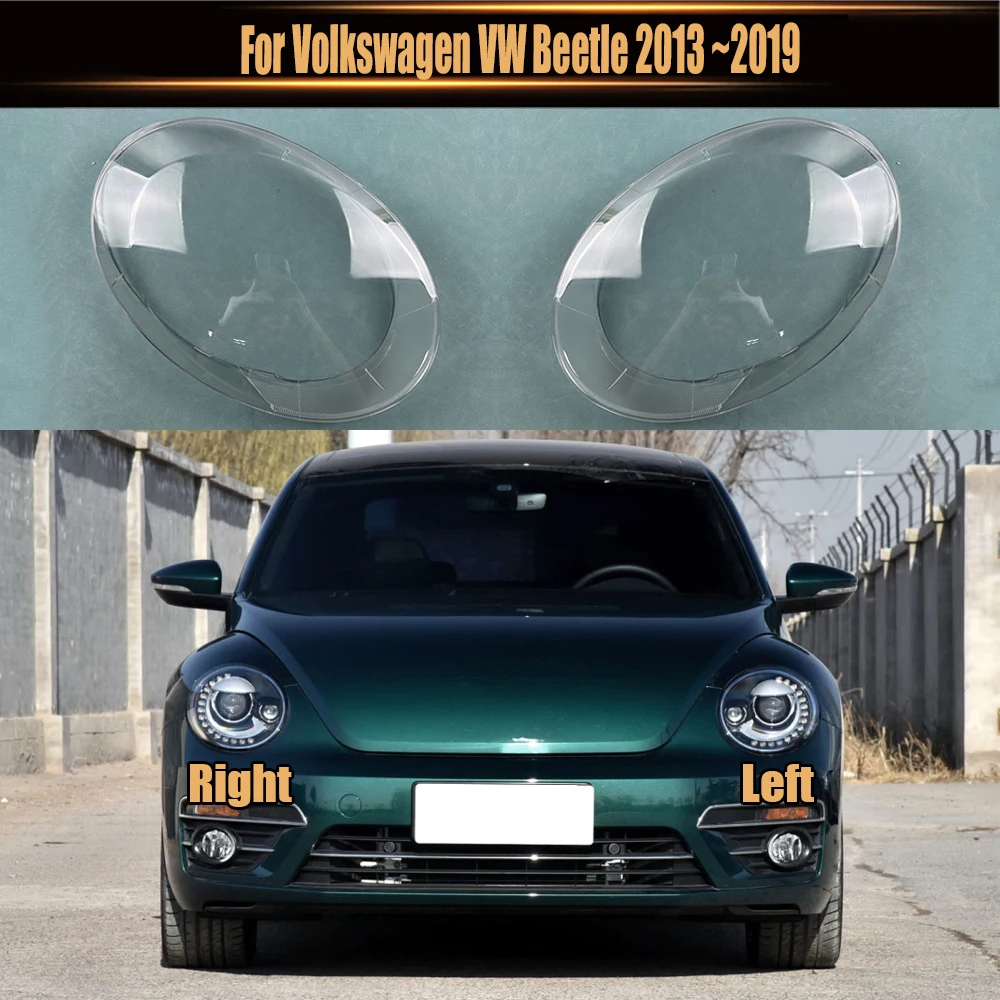 

For Volkswagen VW Beetle 2013 ~2019 Headlamp Cover Headlight Shell Transparent Lens Plexiglass Replace Original Lampshade