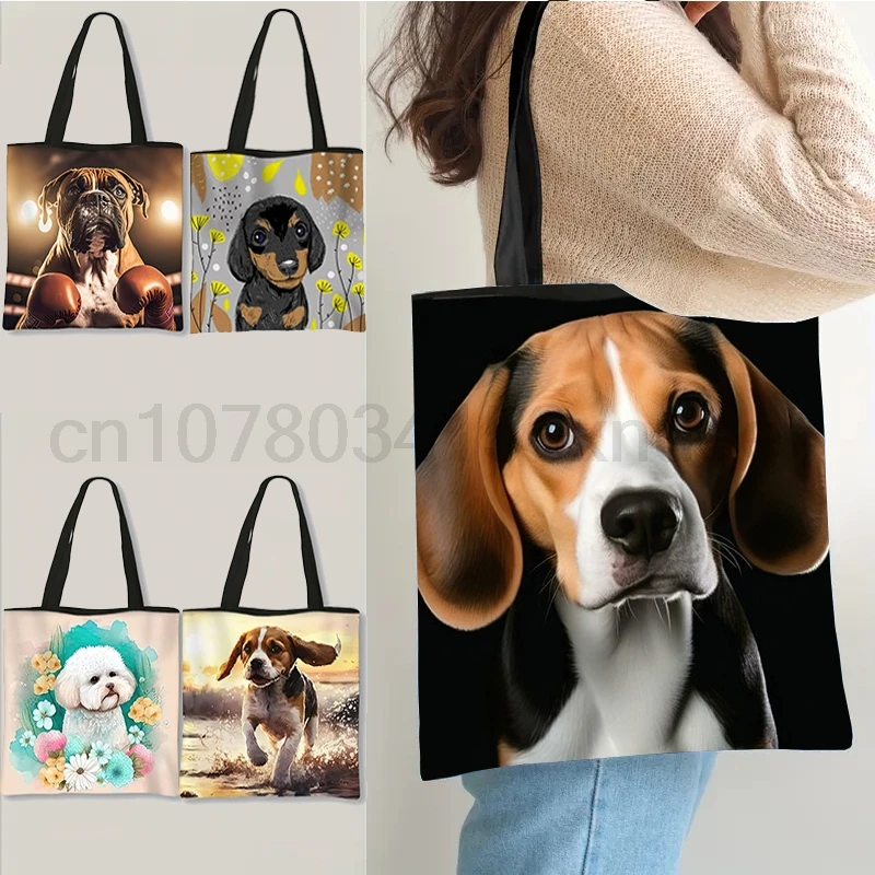 Kawaii Beagle / Boxer Dog / Bichon Frise Print Shoulder Bag Women Totes Bags Casual Handbag Large Capacity Reusable Shopper Bags
Kawaii Beagle / Boxer Dog / Bichon Frise Print Shoulder Bag Women Totes Bags Casual Handbag Large Capacity Reusable Shopper Bags