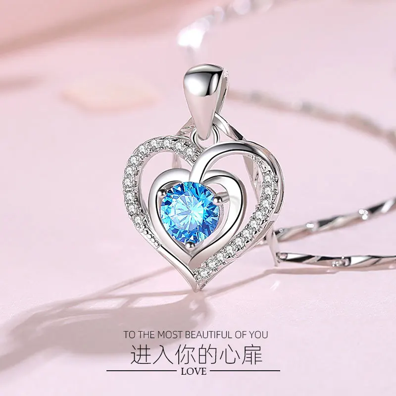 Pure Silver S999 Heart Sterling Silver Necklace Clavicle Chain Love Pendant Birthday Gift for Girlfriend
Pure Silver S999 Heart Sterling Silver Necklace Clavicle Chain Love Pendant Birthday Gift for Girlfriend
