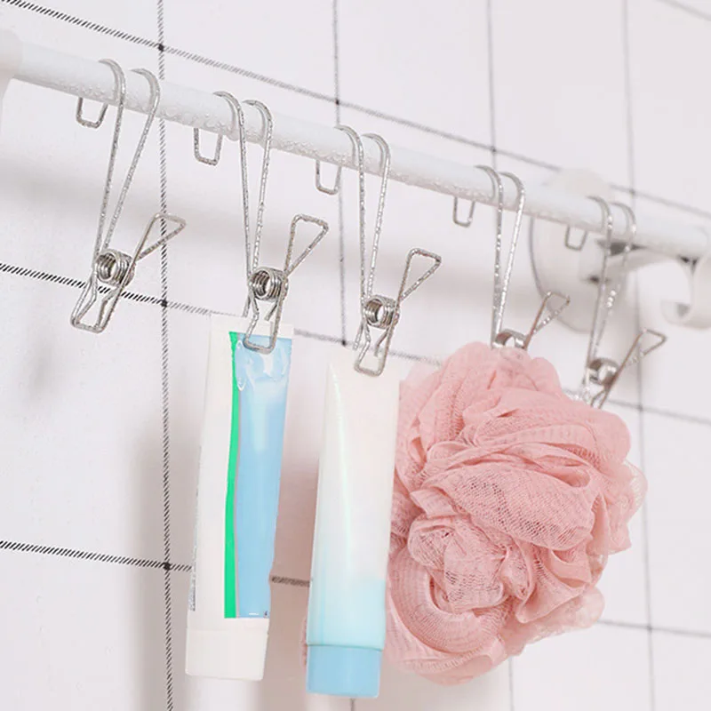 10pcs/Set Stainless Steel Hanger Clips Holder Long Tail Hook Clips Multipurpose Clothes Towel Socks Clip Bathroom Organizer
10pcs/Set Stainless Steel Hanger Clips Holder Long Tail Hook Clips Multipurpose Clothes Towel Socks Clip Bathroom Organizer