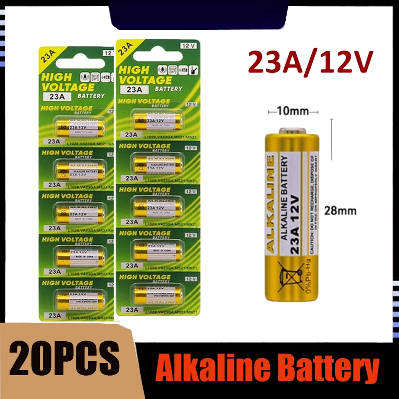 

58mAh 23A 12V Batteries Remote Control Toys Primary Dry Alkaline Battery L1028 21/23 A23 E23A K23A V23GA GP23A RV08 LRV08 23 A