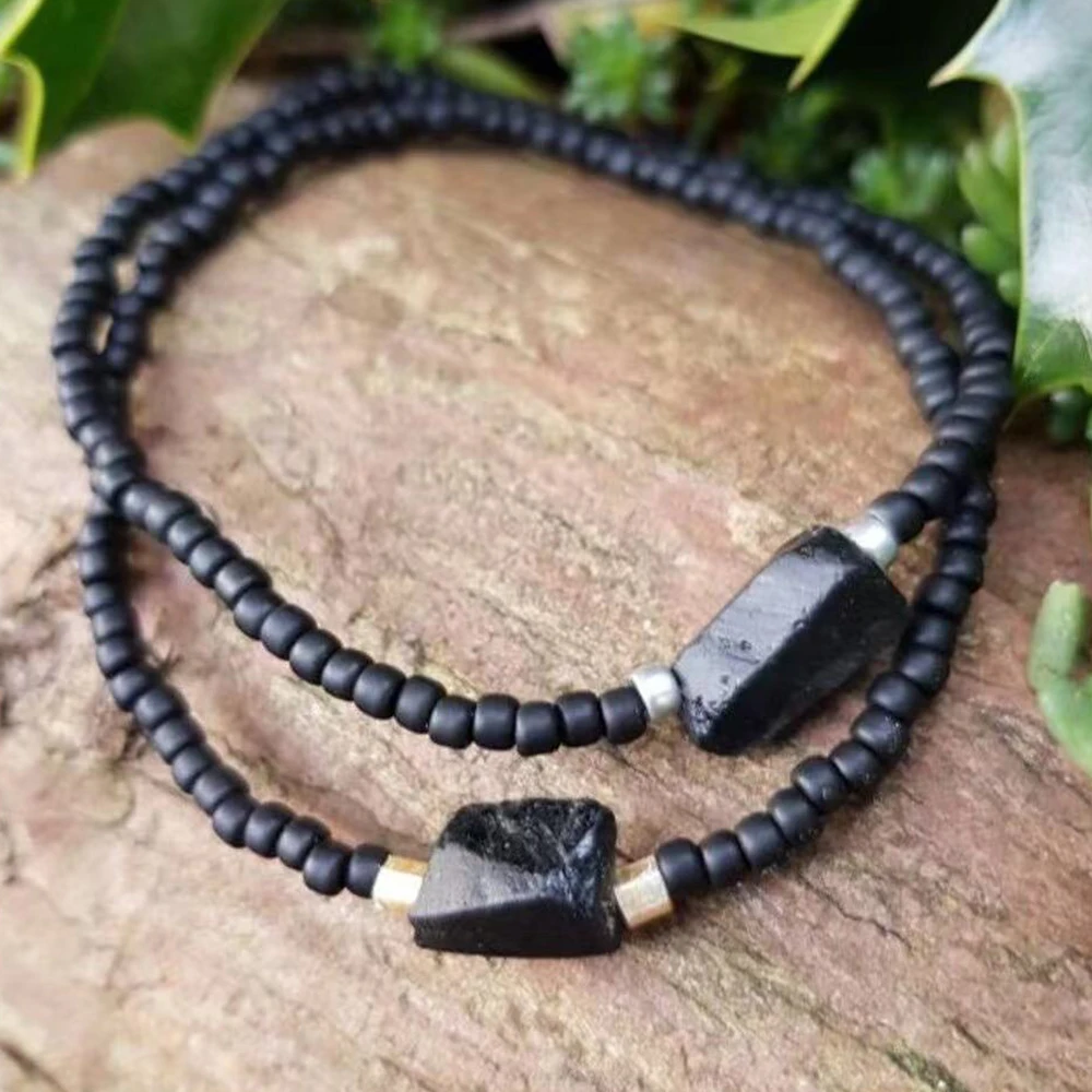 MG2135 8 MM Raw Black Tourmaline With 4 MM Matte Black Onyx Bracelet Womens Energy Protection Wrist Mala
MG2135 8 MM Raw Black Tourmaline With 4 MM Matte Black Onyx Bracelet Womens Energy Protection Wrist Mala