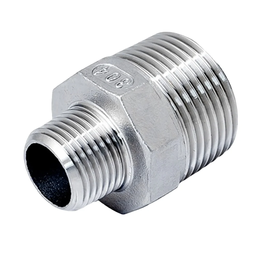 

1/8" 1/4" 3/8" 1/2" 3/4" 1" 2" 3" 4" BSP NPT Male Reducer Hex Nipple 304 Stainless Steel Pipe Fitting Connector Coupler Adapter