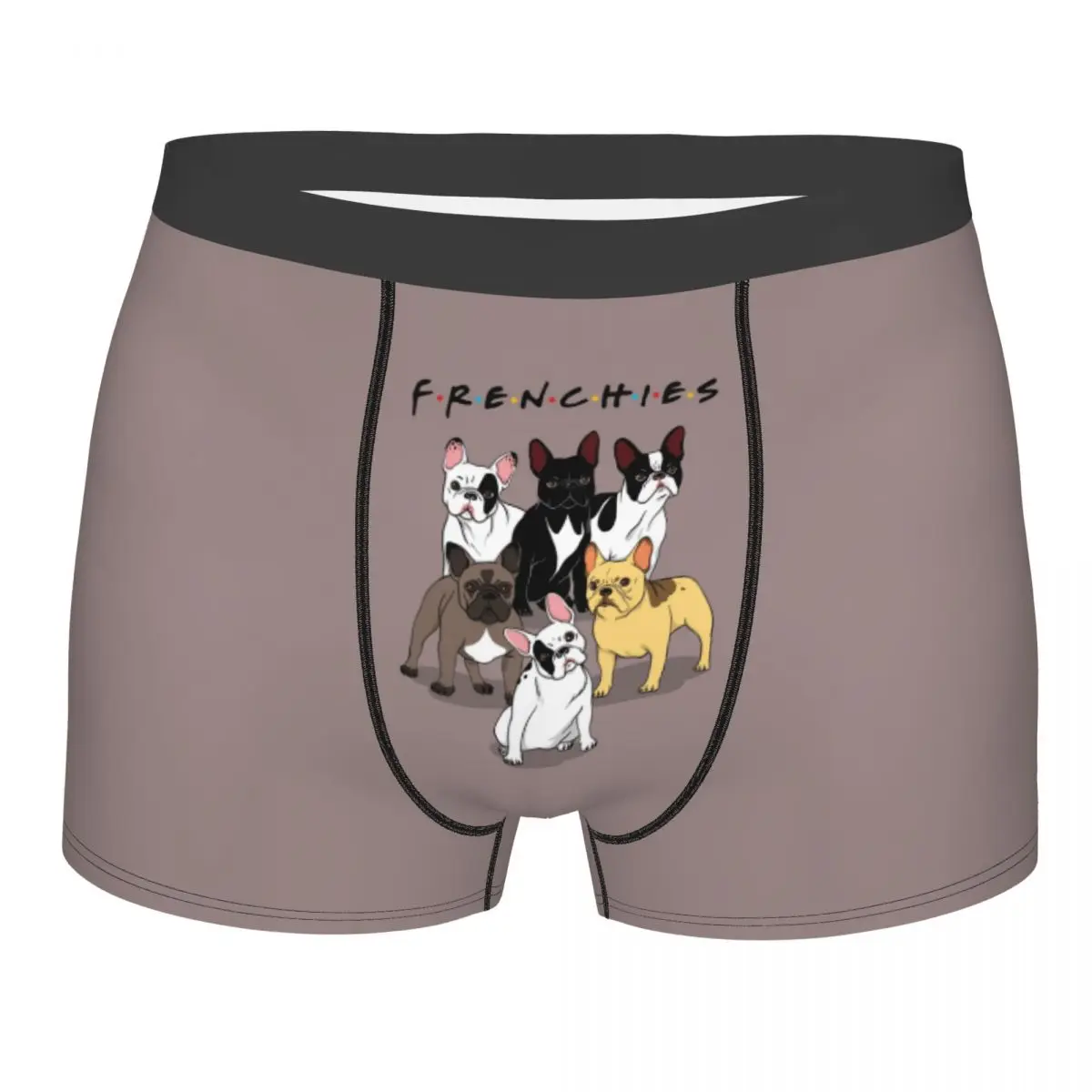 

Funny Frenchies French Bulldog Boxer Shorts For Homme Sexy 3D Print Dog Animal Underwear Panties Briefs Breathable Underpants