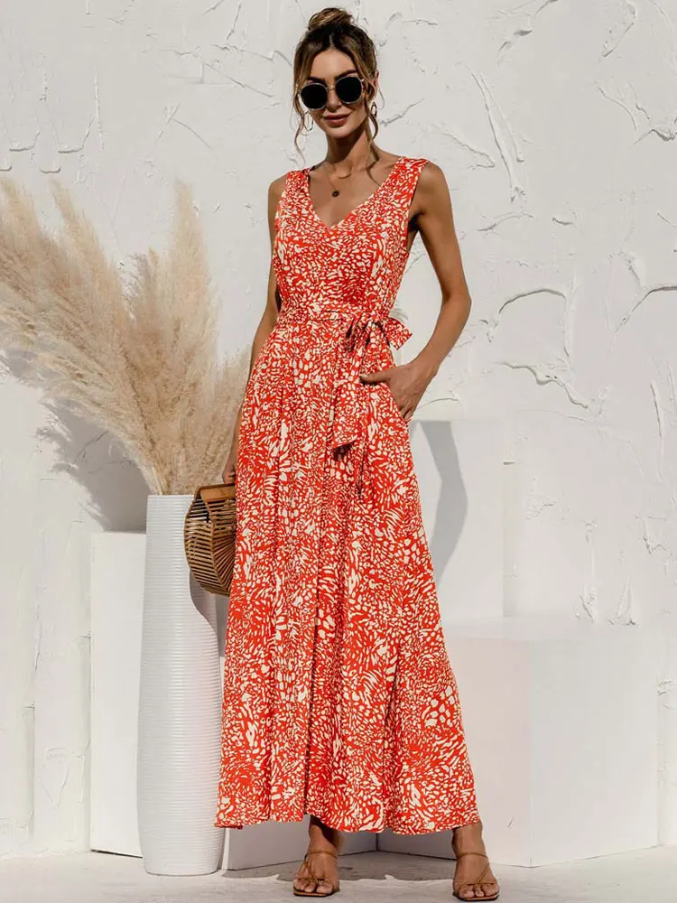Summer Boho Maxi Long Dress Women V Neck Elegant Party Dresses Ladies Beach Holiday Sleeveless Sexy Dress A Line
Summer Boho Maxi Long Dress Women V Neck Elegant Party Dresses Ladies Beach Holiday Sleeveless Sexy Dress A Line