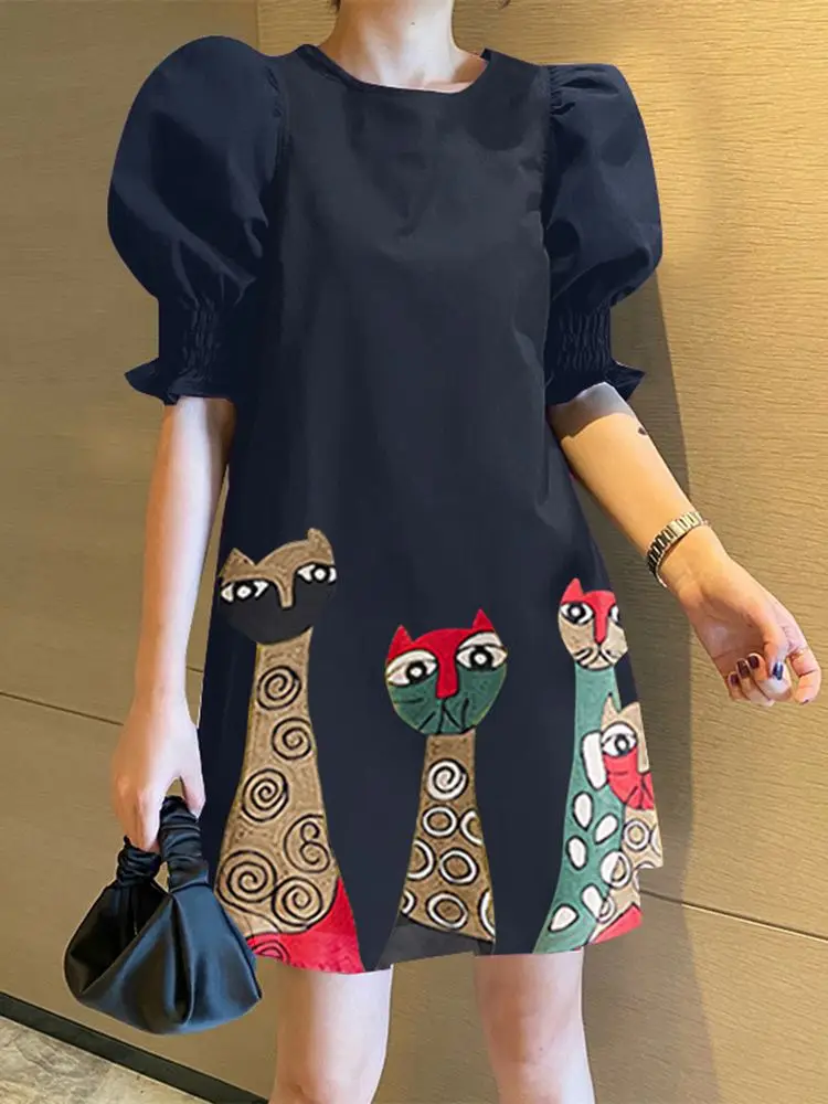 VONDA Mini Dress 2023 Women Summer Sundress Fashion Bohemian Short Puff Sleeve Printed Sundress Elegant Party Vestidos Femininas
VONDA Mini Dress 2023 Women Summer Sundress Fashion Bohemian Short Puff Sleeve Printed Sundress Elegant Party Vestidos Femininas