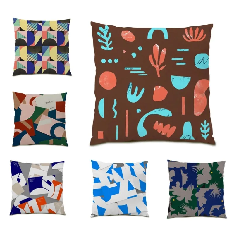 

Multicolors Geometric Pillowcase 45x45cm Double Sided Creative Cushion Cover Living Room Decor Stripes Pillow Cover 2024 E0247