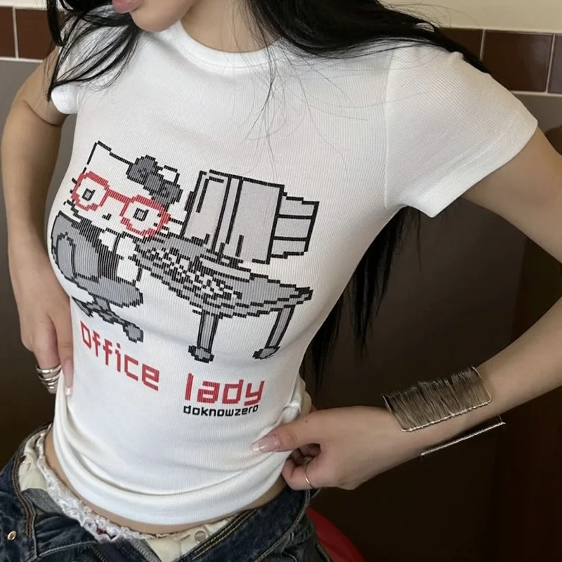 Женская футболка с принтом и круглым вырезом, облегающий белый короткий топ, ультракороткий сексуальный облегающий топ с коротким рукавом, подарок для похудения
Женская футболка с принтом и круглым вырезом, облегающий белый короткий топ, ультракороткий сексуальный облегающий топ с коротким рукавом, подарок для похудения