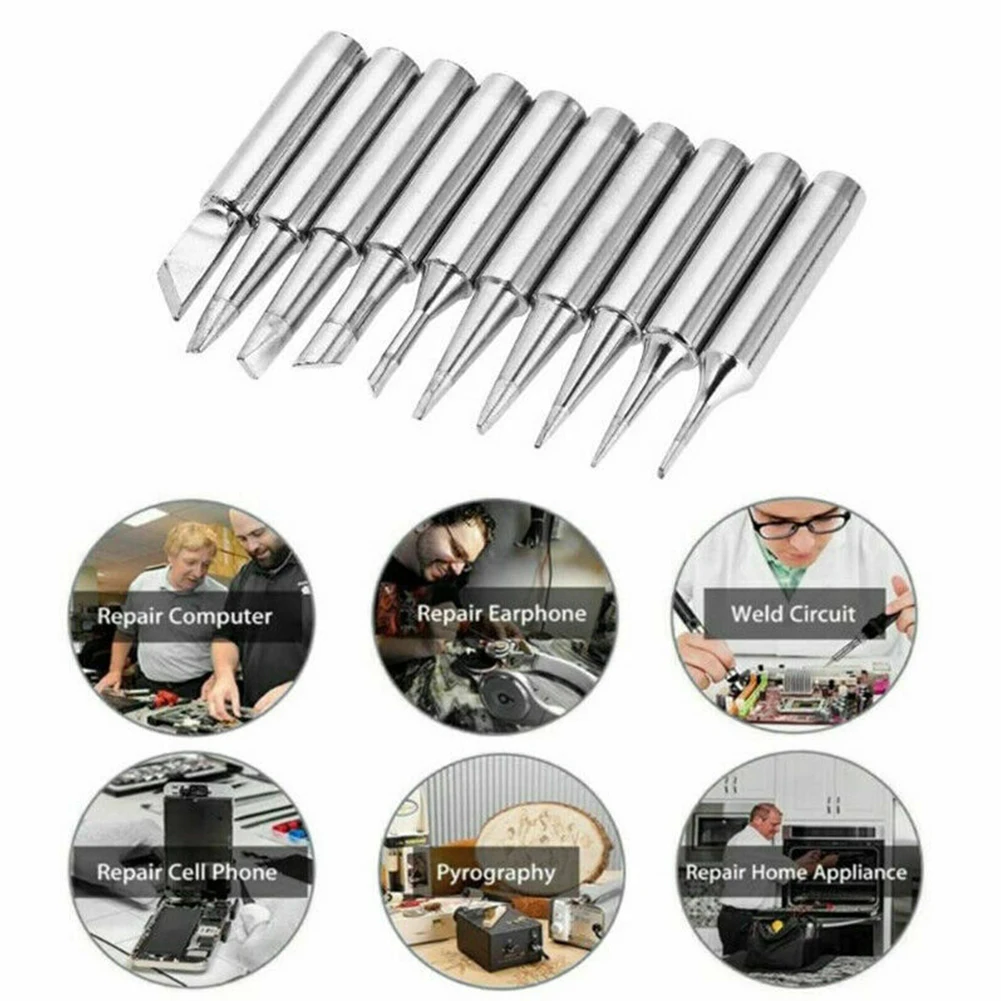 Durable High Quality Practical Soldering Iron Tip 900M-T Silver 10pcs 852D 878D 900M For Quick For Rework Station
Durable High Quality Practical Soldering Iron Tip 900M-T Silver 10pcs 852D 878D 900M For Quick For Rework Station
