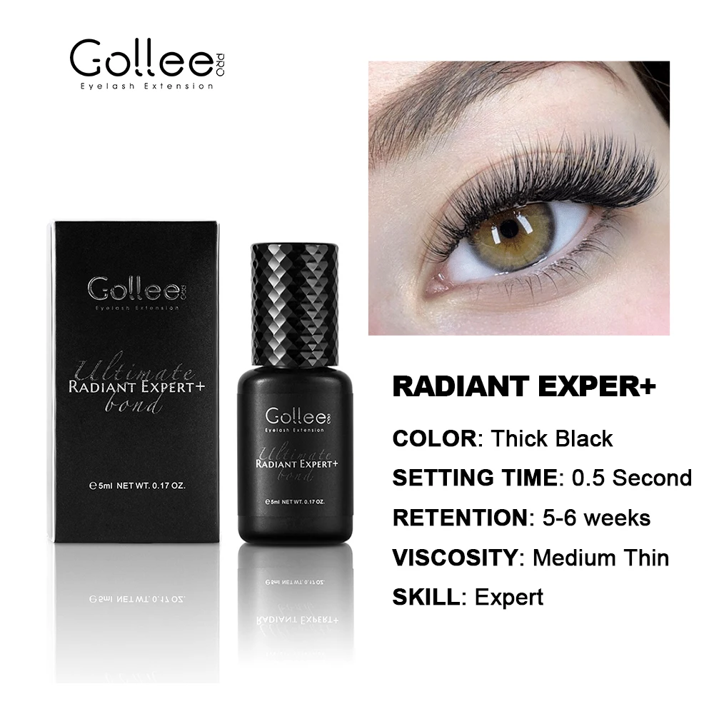 

Gollee Eyelash Glue 0.5s Fast drying lashes glue for Salon Artist Eyelash Extensions Glue Profession eyelash extension supplies