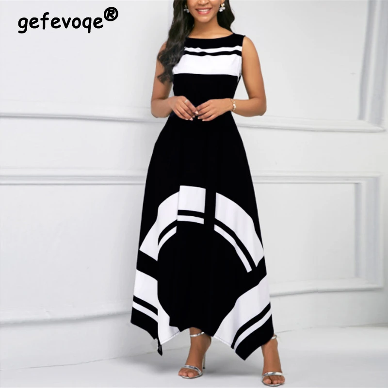 Summer Fashion High Waist Lace Up Ladies Elegant Party Dresses Women Casual Sleeveless Print Tunic Irregular Maxi Dress Vestidos
Summer Fashion High Waist Lace Up Ladies Elegant Party Dresses Women Casual Sleeveless Print Tunic Irregular Maxi Dress Vestidos