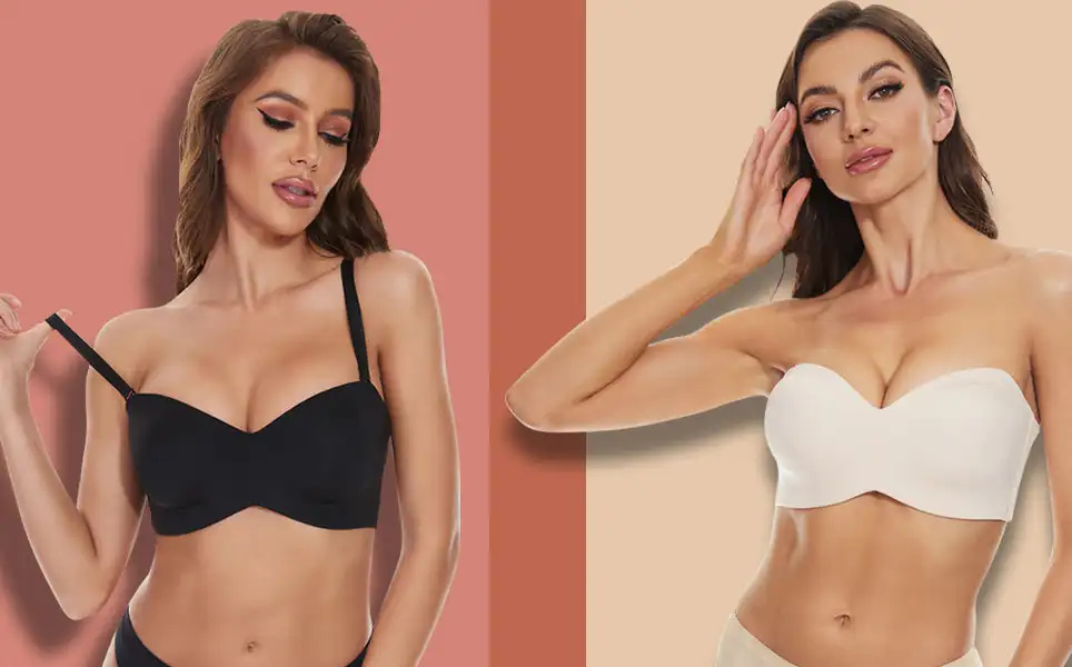 Strapless Bandeau Bras for Women Non-Slip Unlined Brassiere Invisible Lifting Lingerie Plus Size Full Support Convertible Bras 1 S4741be88225b428b9a84a4d216537d7aE