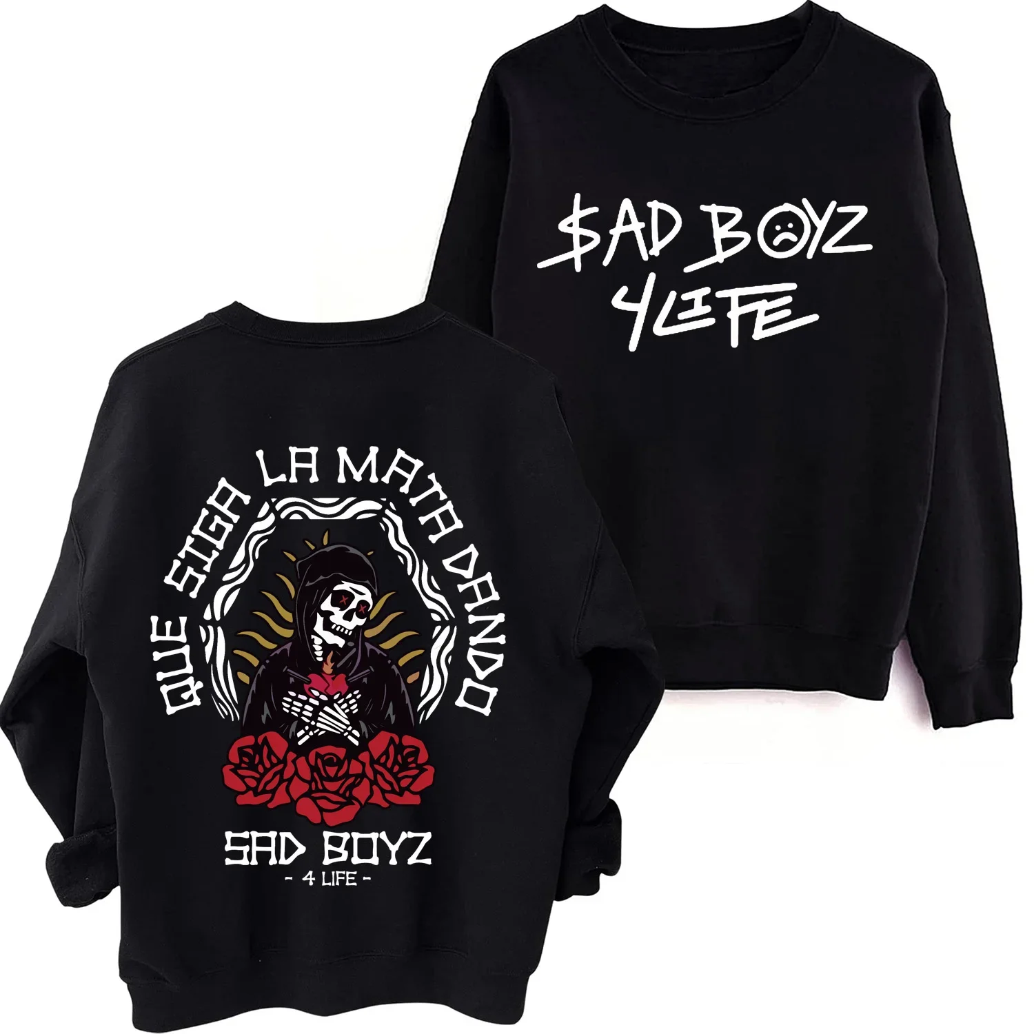 

Rapper Junior H Sad Boyz 4 Life Oversized Hoodie Women Men O-neck Long Sleeve Crewneck Sweatshirt Casual Tracksuit Streetwear