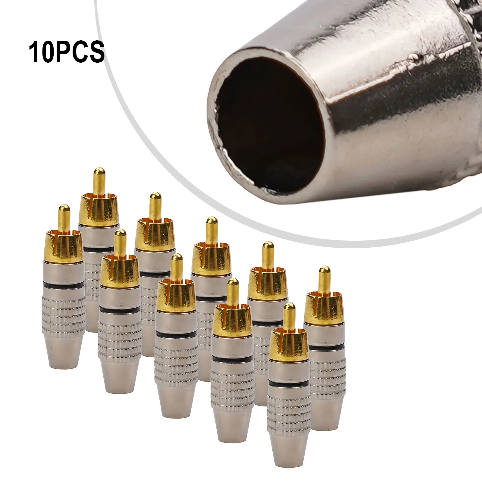 10 Pcs Gold Plated Soldering Audio Video RCA Male Plug Adapter Connector Part Kit Cabling Connector Adapter Audio Video
10 Pcs Gold Plated Soldering Audio Video RCA Male Plug Adapter Connector Part Kit Cabling Connector Adapter Audio Video