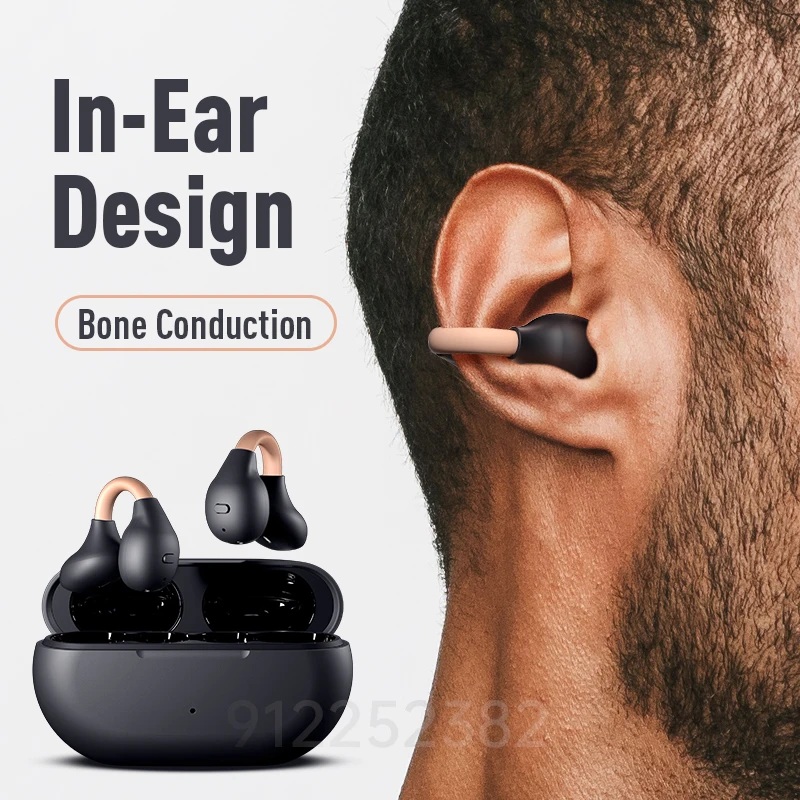 Wireless Ear Clip Bone Conduction Headphones fones Bluetooth 5.3 Ear Clip on Ear Earring sports earphones earbud hooks with Mic
Wireless Ear Clip Bone Conduction Headphones fones Bluetooth 5.3 Ear Clip on Ear Earring sports earphones earbud hooks with Mic