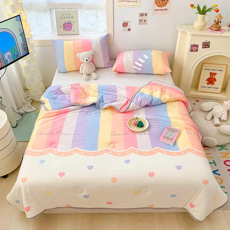 Lovely Rainbow Summer Thin Quilt Soft Skin-friendly Cotton Blanket Comforter Cartoon Quilts Unisex Kids Children Single Bed
Lovely Rainbow Summer Thin Quilt Soft Skin-friendly Cotton Blanket Comforter Cartoon Quilts Unisex Kids Children Single Bed