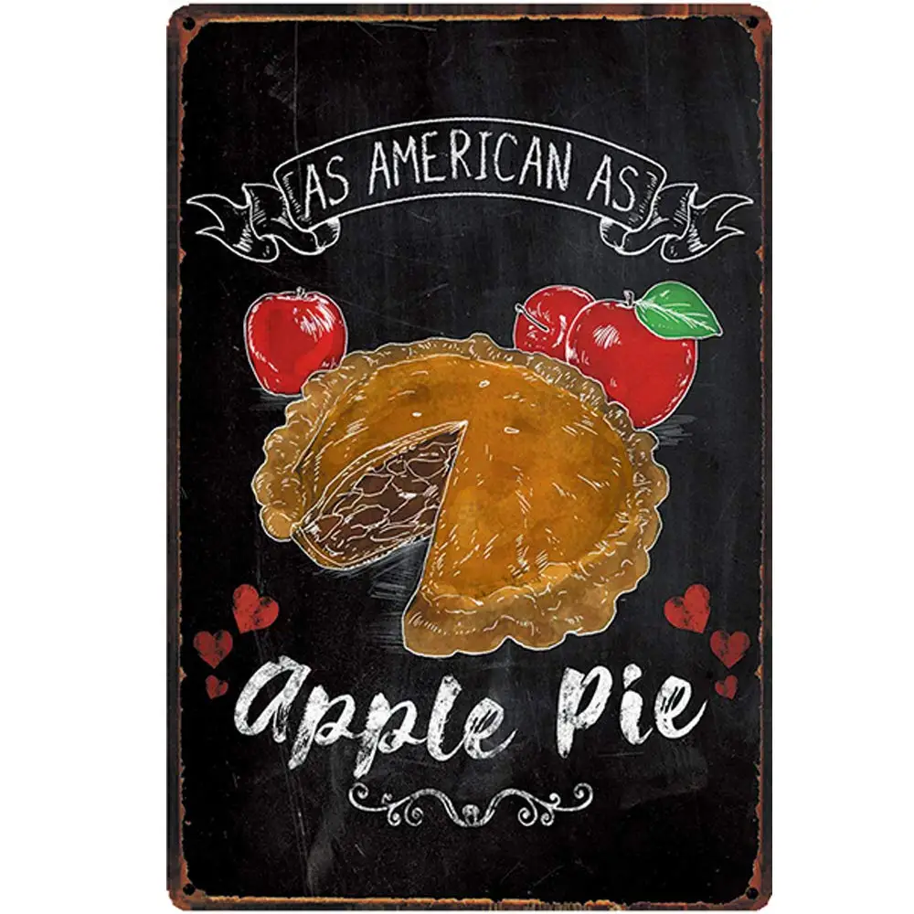 Retro Design As American As Apple Pie Tin Metal Signs Wall Art | Thick Tinplate Print Poster Wall Decoration for Kitchen 
Retro Design As American As Apple Pie Tin Metal Signs Wall Art | Thick Tinplate Print Poster Wall Decoration for Kitchen
