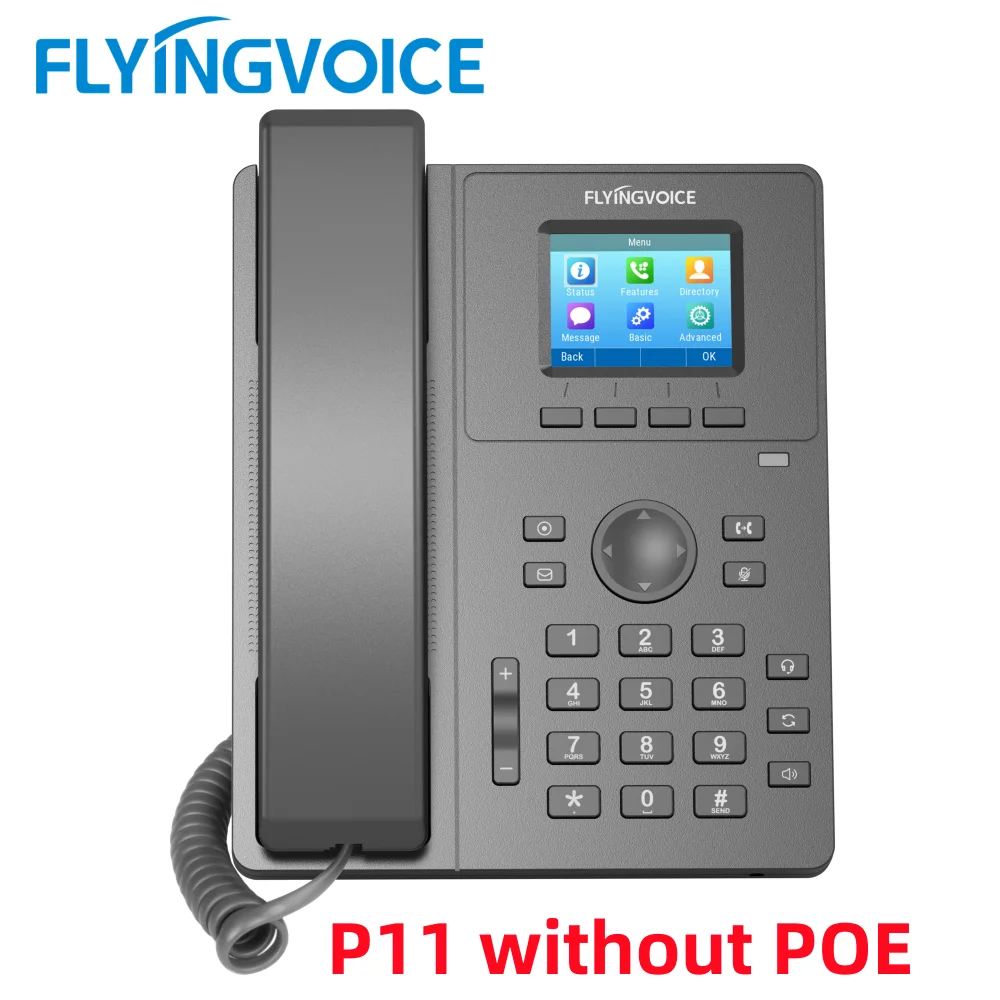 FLYING VOICE P11 High Performance Entry-level IP Phone 2 SIP Accounts Integrated 100M Dual Ethernet Color Screen VoIP Telephone
FLYING VOICE P11 High Performance Entry-level IP Phone 2 SIP Accounts Integrated 100M Dual Ethernet Color Screen VoIP Telephone