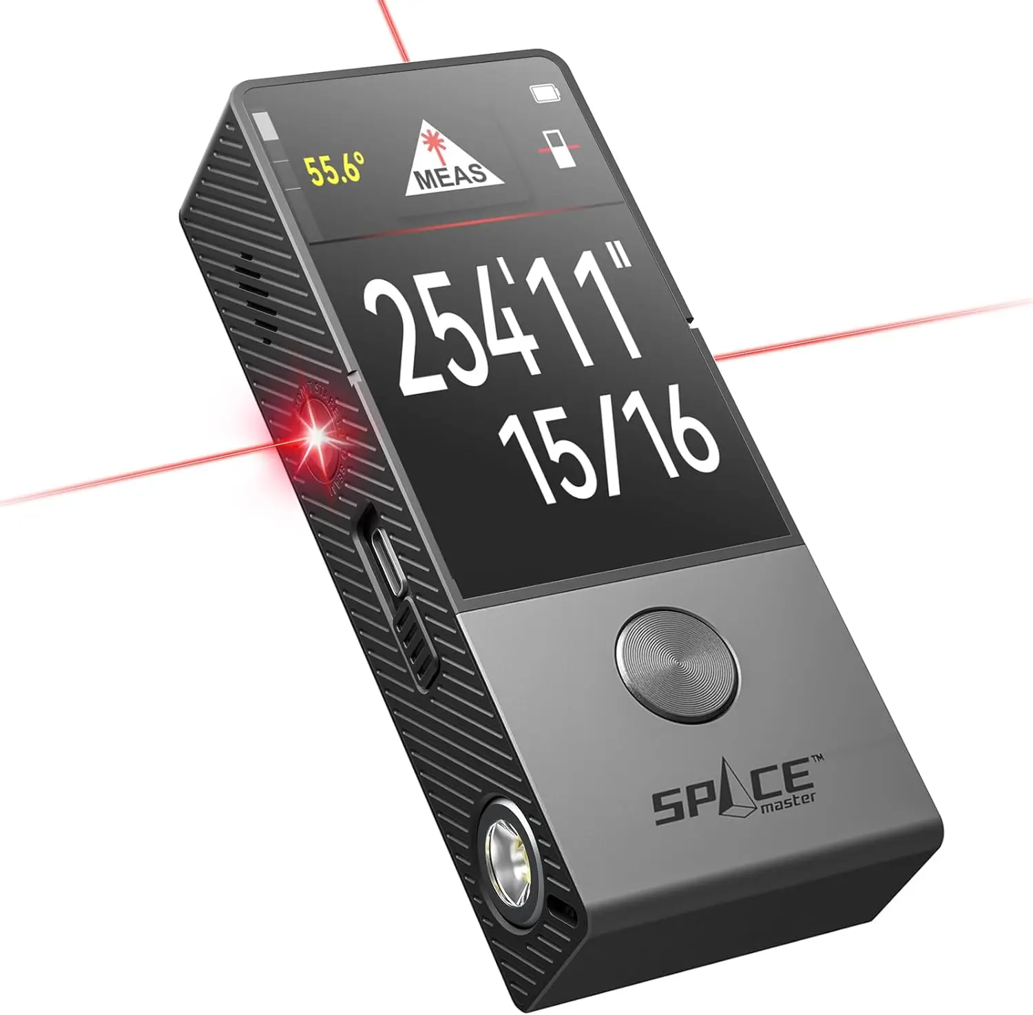 

Laser Distance Meter with Visual Aligning Indicator, 330Ft Professional Laser Measurement Tool w/IPS Touchscreen Interface