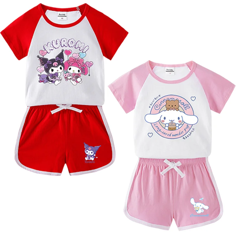 Sanrio Anime Cute Cinnamoroll Children's Set Kawaii My Melody Kuromi Summer Sports Short Sleeve Shorts Kids Cotton T-shirt Gifts
Sanrio Anime Cute Cinnamoroll Children's Set Kawaii My Melody Kuromi Summer Sports Short Sleeve Shorts Kids Cotton T-shirt Gifts