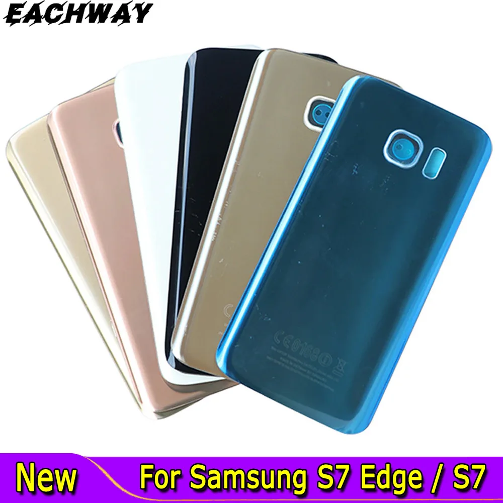 

For SAMSUNG Galaxy S7 G930F S7 EDGE G935F Back Glass Battery Cover S7/S7 Edge Rear Door Housing Case With Adhesiver Stickers