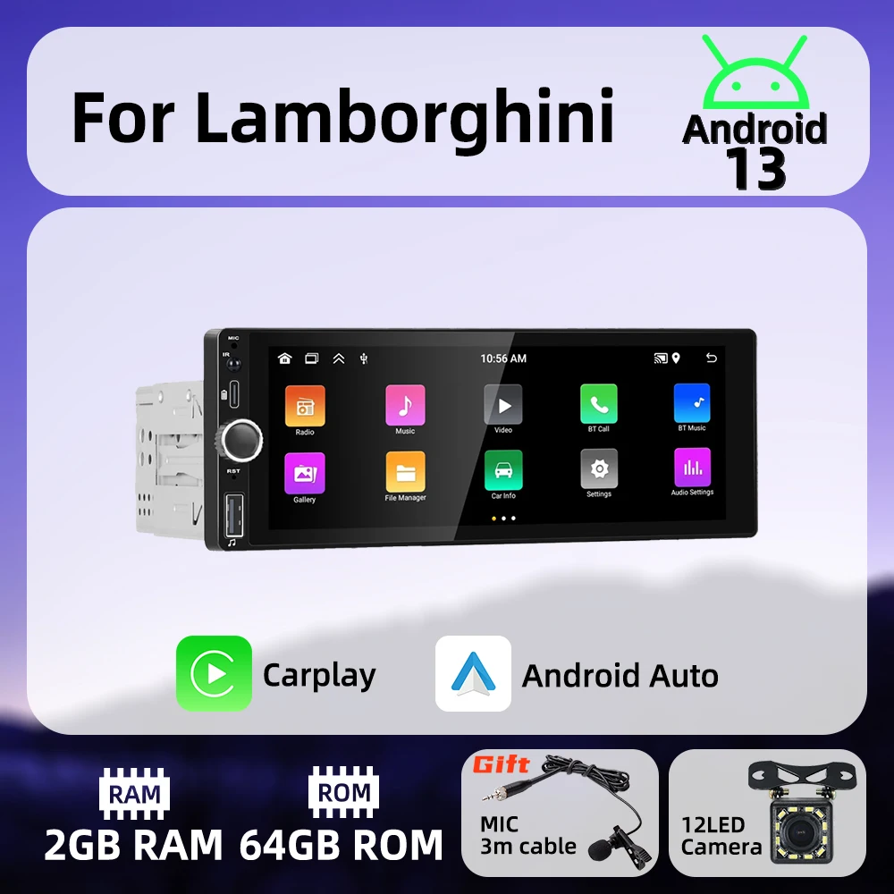 1Din Wireless Carplay Android Auto Radio Android Car Multimedia for Lamborghini 6.86" Screen Stereo Head Unit Autoradio GPS Wifi
1Din Wireless Carplay Android Auto Radio Android Car Multimedia for Lamborghini 6.86" Screen Stereo Head Unit Autoradio GPS Wifi