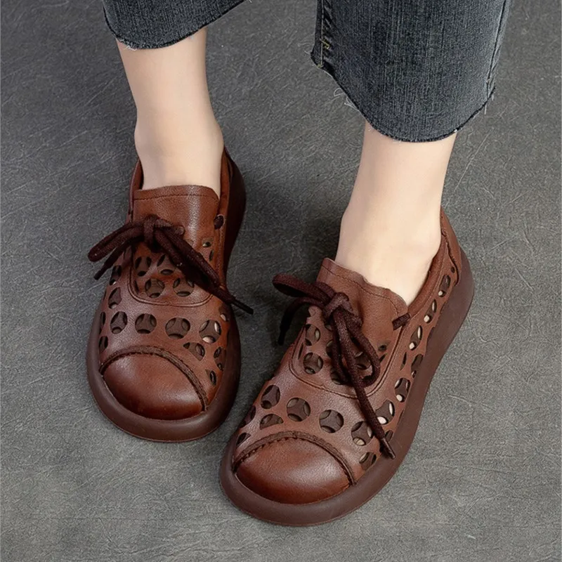 YourSeason Genuine Leather Ladies Hollow-out Shoes 2023 Vintage Handmade Women Soft Soles Lace-up Comfortable Flats Round Toe
YourSeason Genuine Leather Ladies Hollow-out Shoes 2023 Vintage Handmade Women Soft Soles Lace-up Comfortable Flats Round Toe