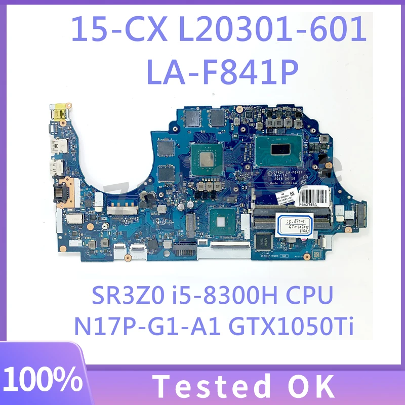 

L20301-001 L20301-501 L20301-601 W/ i5-8300H CPU For HP 15-CX Laptop Motherboard DPK54 LA-F841P N17P-G1-A1 GTX1050TI 100% Tested