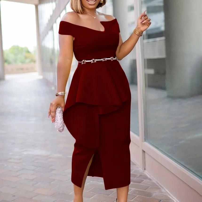 D214 Amazon 2023 Summer Short Sleeve Wrap Hip Solid Split OL Off Shoulder European and American Dress Cross Border Dress
D214 Amazon 2023 Summer Short Sleeve Wrap Hip Solid Split OL Off Shoulder European and American Dress Cross Border Dress