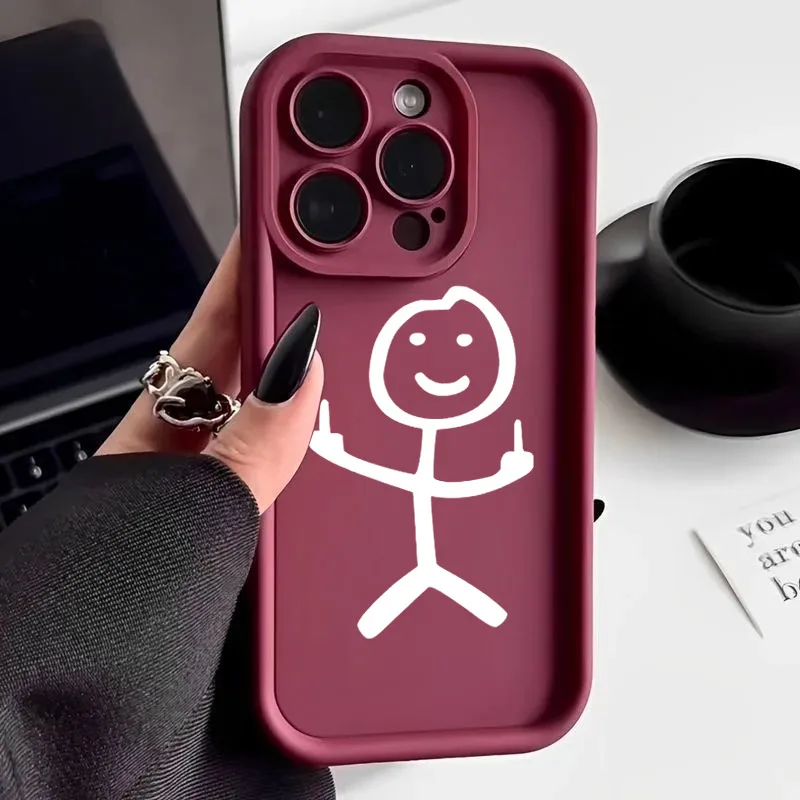 Funny Middle Finger Cute Man Matchman Soft TPU Case For iPhone 16 15 11 13 14 12 Pro Max 15 Plus Mini 16Pro Silicone Phone Cover Funny Middle Finger Cute Man Matchman Soft TPU Case For iPhone 16 15 11 13 14 12 Pro Max 15 Plus Mini 16Pro Silicone Phone Cover