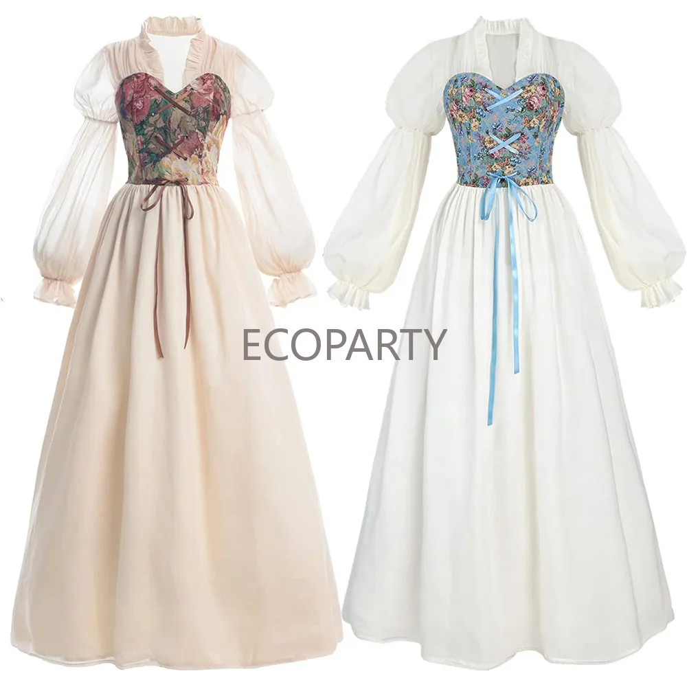 

Women's Gothic Renaissance Dress Women Medieval Costume Victorian Dresses Pirate Skirt Fairy Witch Vintage Fairy Dress