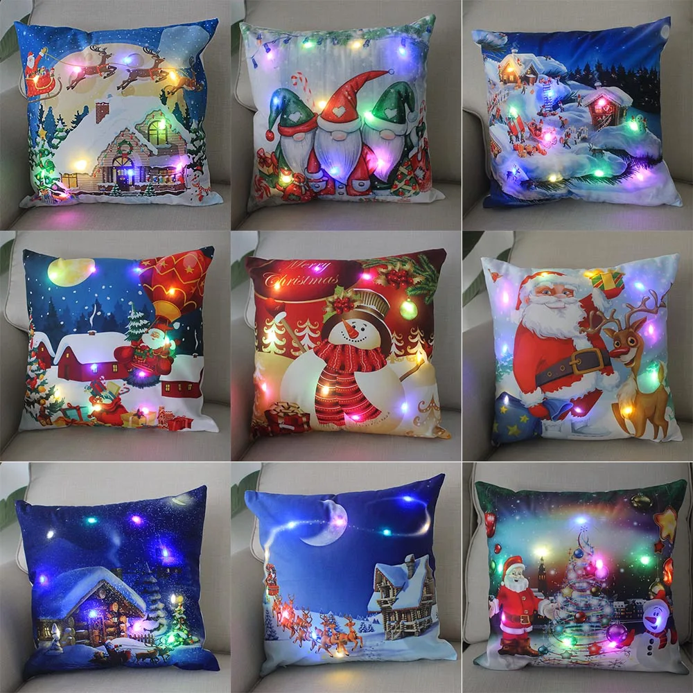 LED Decorative Light Christmas Ornament with Cartoon Santa Claus Snowman Pattern Home Sofa Decoration Pillow Case
LED Decorative Light Christmas Ornament with Cartoon Santa Claus Snowman Pattern Home Sofa Decoration Pillow Case