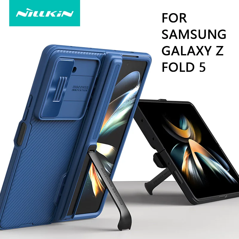 

NILLKIN For Samsung Galaxy Z Fold 5 Case CamShield Fold Case 360°Full Protection Slide Camera Cover With Kickstand For Z Fold 5