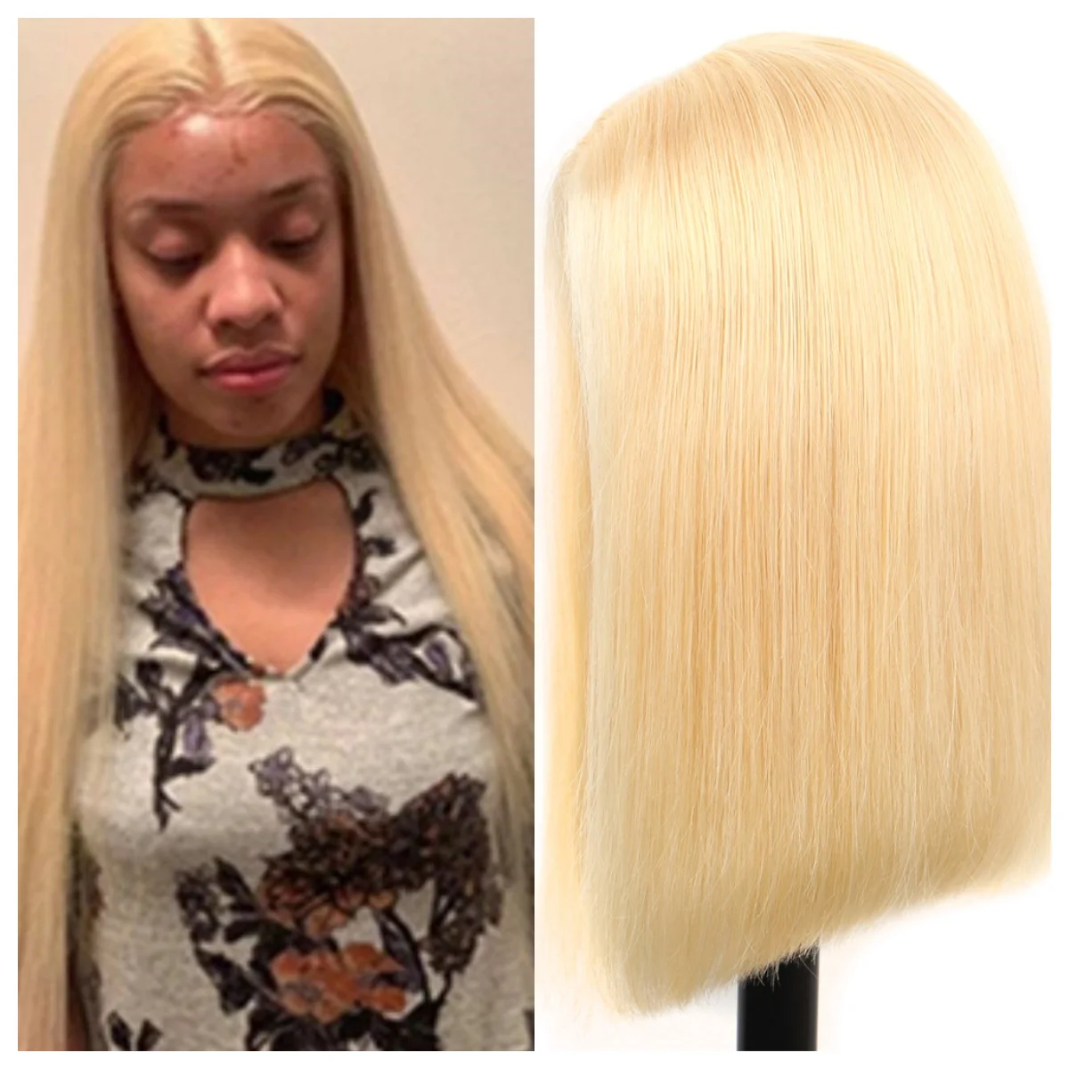 

613 Honey Blonde Short Bob Wig Hd 13x4 Lace Front Human Hair Bone Straight Glueless Wear Go Colored Lace Frontal Wigs