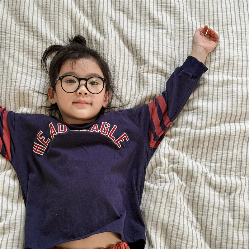 2025 Autumn New Children Long Sleeve T Shirts Boys Girls Letter Embroidery Cotton Tops Kids Casual Sweatshirt Bottoming Shirt 20 S475c71aaa146427db40d7e00276dd4a5c