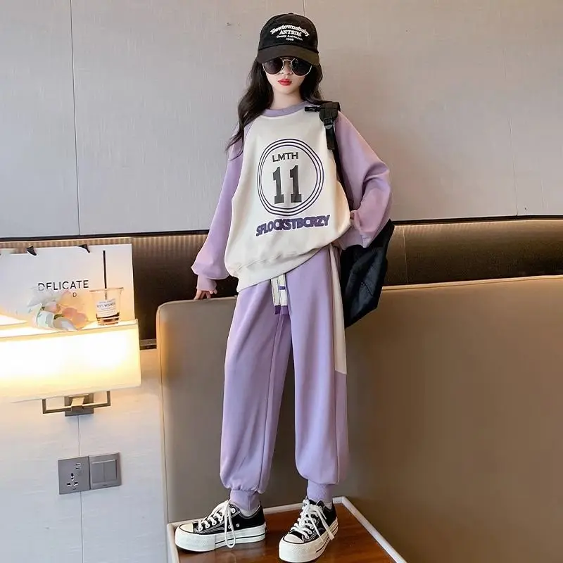Teen Girls' Loose Causal Sets Pullover O-neck Sweatshirts Cuffed Pants 2PCS Patchwork Letter Printing 2023 Autumn 4-12 Years Old
Teen Girls' Loose Causal Sets Pullover O-neck Sweatshirts Cuffed Pants 2PCS Patchwork Letter Printing 2023 Autumn 4-12 Years Old