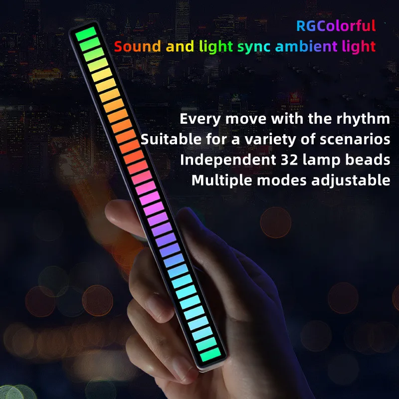 RGB Music Sound Control LED Light Voice Activated Synchronous Rhythm Light APP Control Pickup Atmosphere Light Ambient Light Bar
RGB Music Sound Control LED Light Voice Activated Synchronous Rhythm Light APP Control Pickup Atmosphere Light Ambient Light Bar