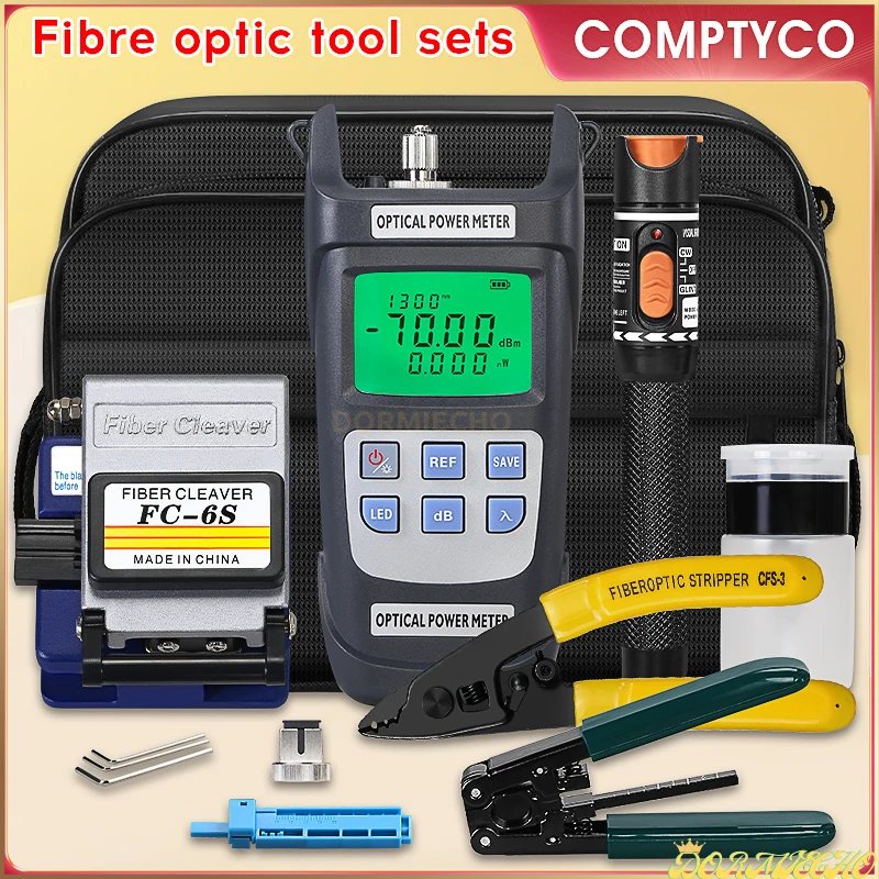 

Free Shipping Fiber Optic Tool Kit With FC-6S Fiber Cleaver G710A -70~+10dBm Optical Power Meter Visual Fault Locator 10mw