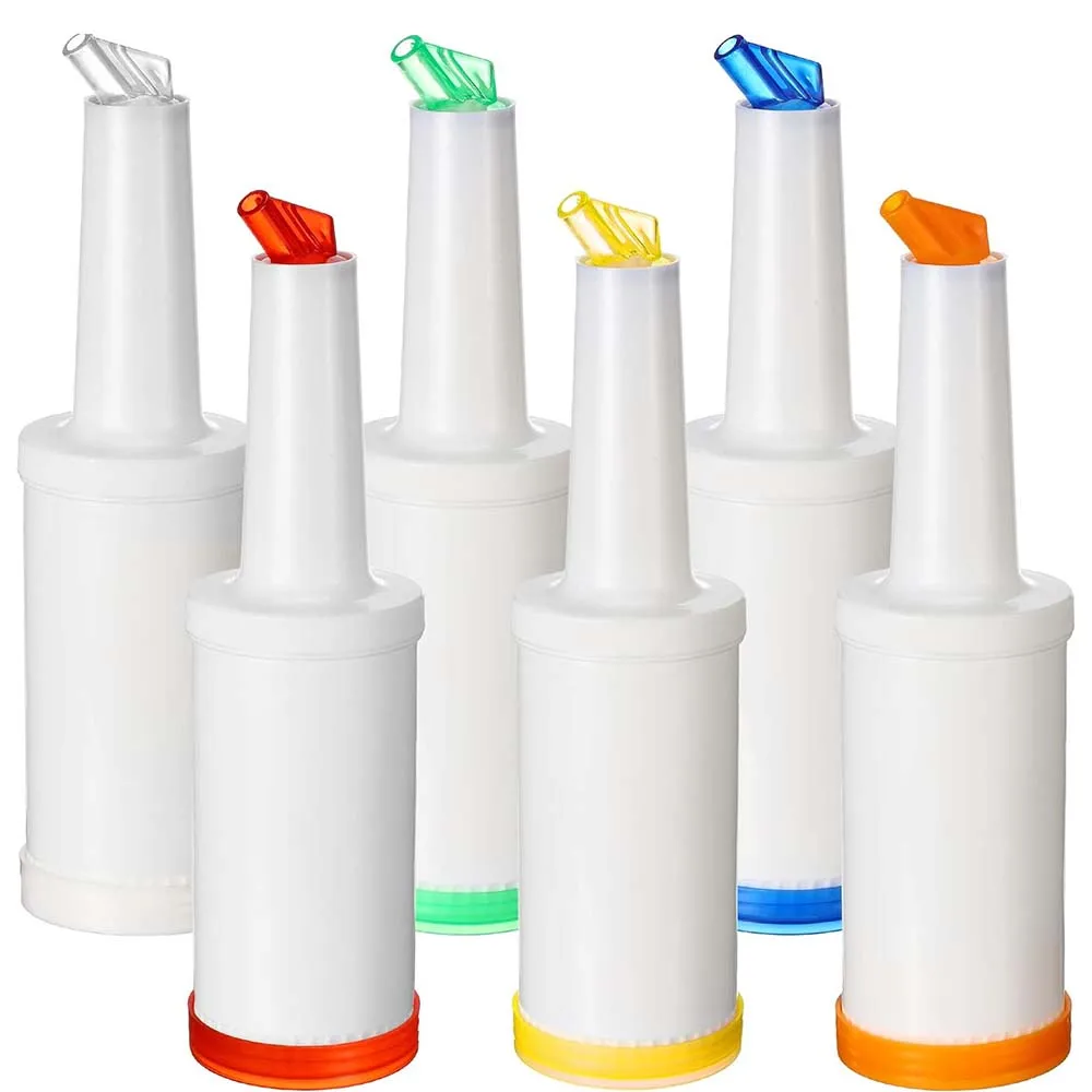 6 Pack Bar Pour Colorful Juice Pouring Bottle Containers 34 oz Plastic Juice Dispensers for Bar Home Kitchen Party Supplies
6 Pack Bar Pour Colorful Juice Pouring Bottle Containers 34 oz Plastic Juice Dispensers for Bar Home Kitchen Party Supplies