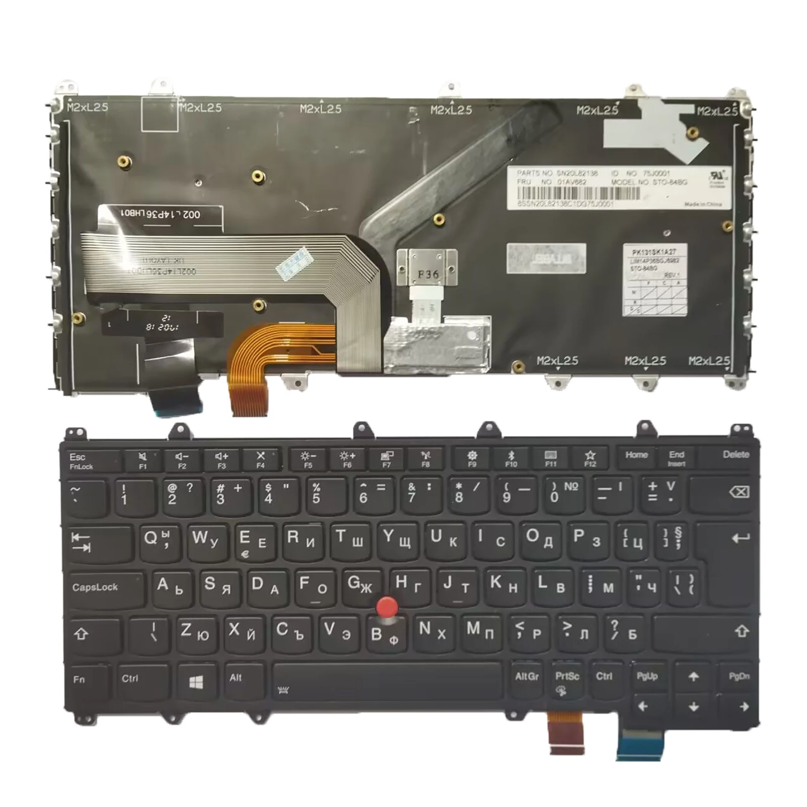 

01HX100 SN20P38796 FOR Lenovo Thinkpad X380 Yoga 4th Yoga 370 Backlight BG Keyboard Silver frame