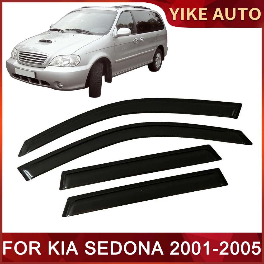 

Window Visor for KIA SEDONA KV-II 2001-2005 Weathershie Door Visor Wind Sun Rain Guards Side Window Wind Deflectors Auio